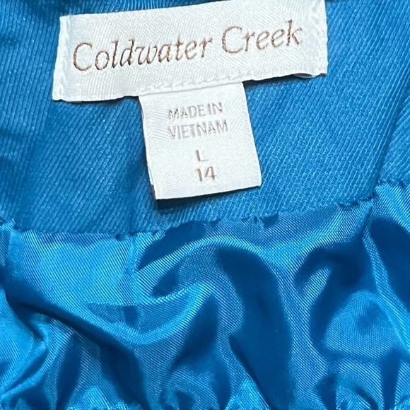 Coldwater Creek Turquoise Quilted Puffer Vest Size Large (14) - Picture 13 of 15